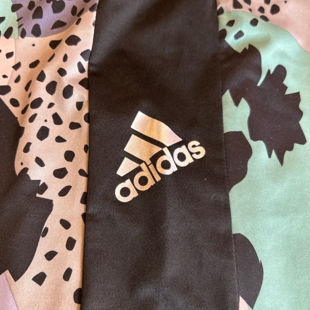 Adidas Kids Patterned Leggings - Multicolor Girls Size L/14 - Picture 7 of 9